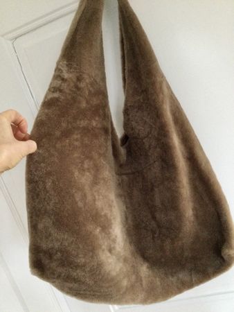 Gushlow & Cole Large Shearling Slouch Bag, braun NP 750.-