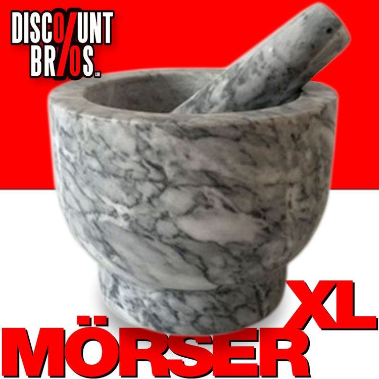 NEU XL MÖRSER Marmor Stein Ø17cm GRAU (Neu und originalverpackt) in ...