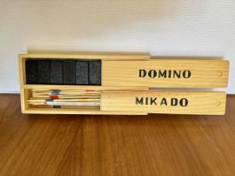 Holz Domino & Mikado Spiel Set (Zürcher Kantonalbank) NEU