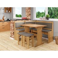 Eckbank + Tisch und 2 Hocker Esstischgruppe Sitzbank