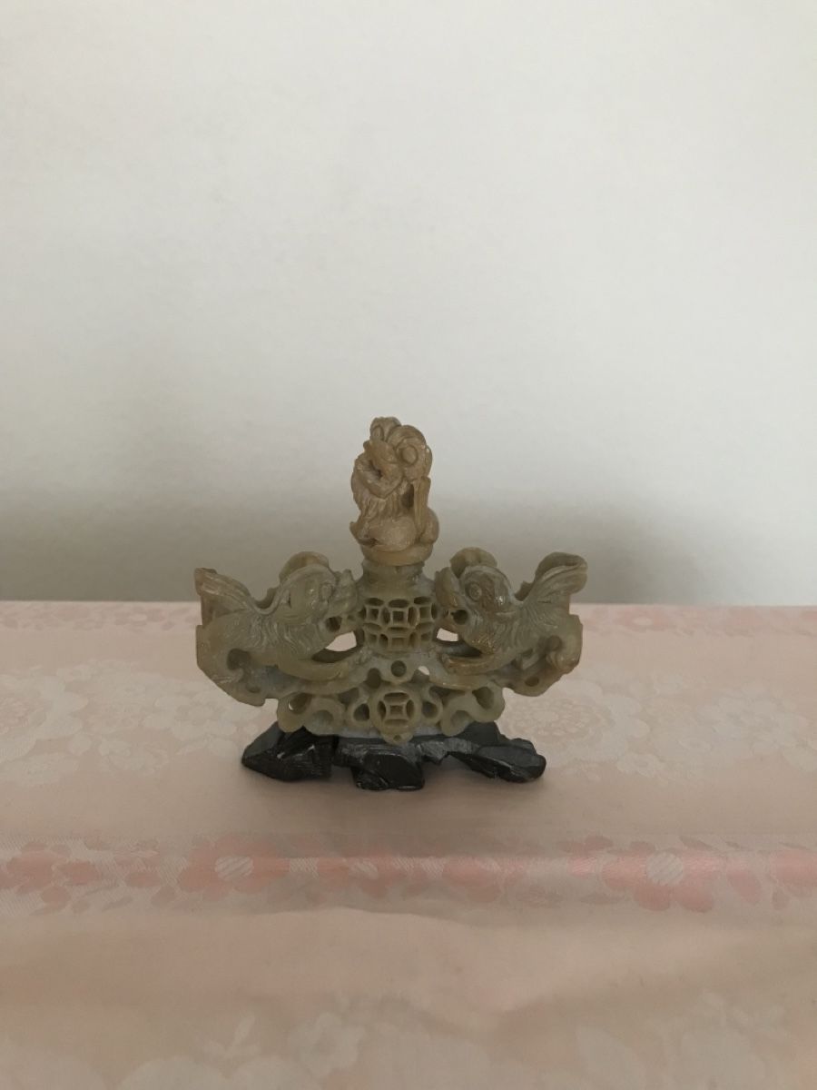 Figurines: Specksteinfigur mit Löwe – D'occasion à glattbrugg par tto_9tyc