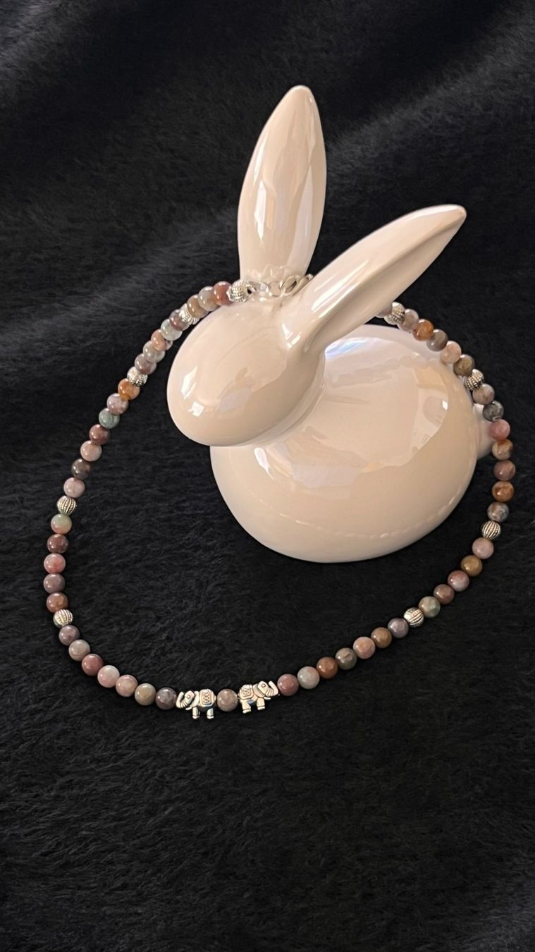Catenine: Halskette Indischer Achat mit Elefäntchen 6mm – Nuovo e nell'imballaggio originale da Langendorf venduto da ber_t8vc 2