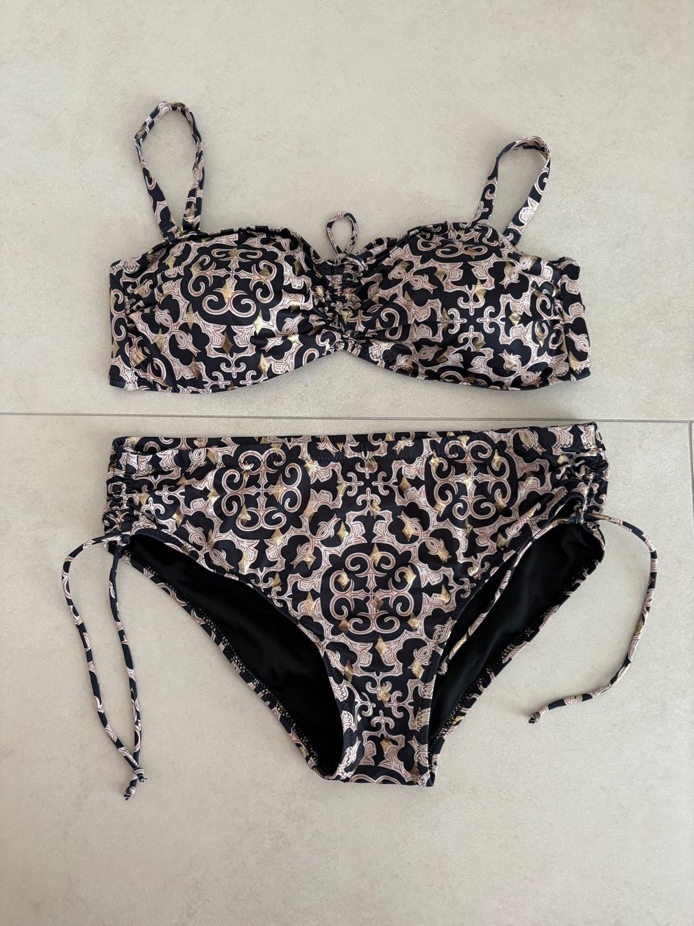 Badekleider & Bikinis: Bikini Damen gemustert Grösse 40 neu schwarz – Neu (gemäss Beschreibung) aus Basel von Tierschutz-Flohmi