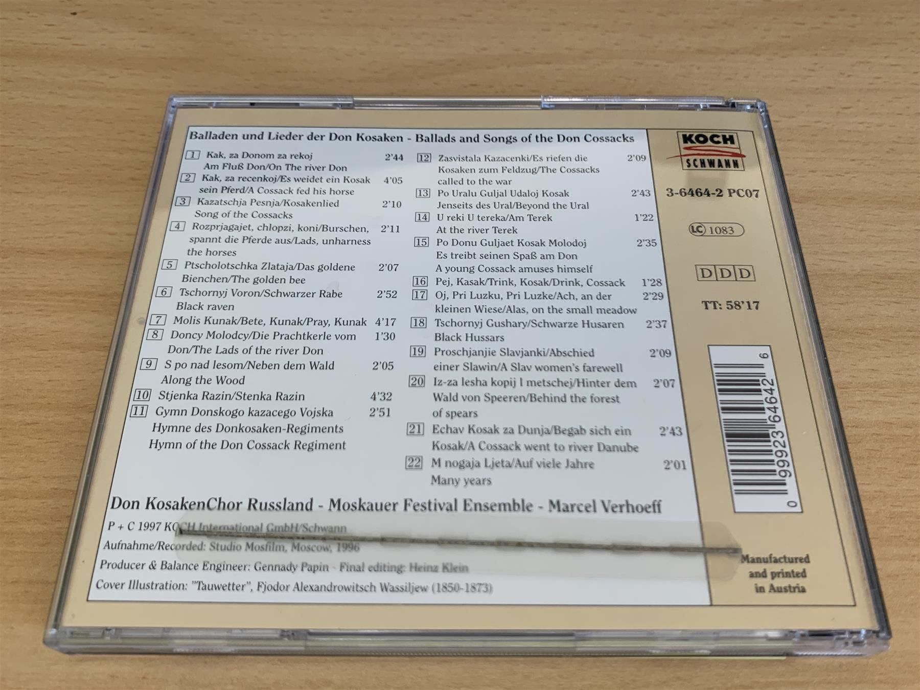 CD: Balladen und Lieder der Don Kosaken – Usato da Rikon im Tösstal venduto da Alpenmutz 1