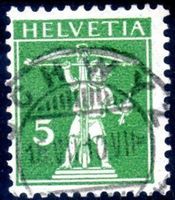SCHWYZ 1910 TELLKNABE MIT AARMBRUST 5 RP VOLLSTEMPEL - EM75