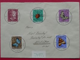 1952, J143-J147 auf Brief, ideale Ersttags-Vollstempel, RAR!