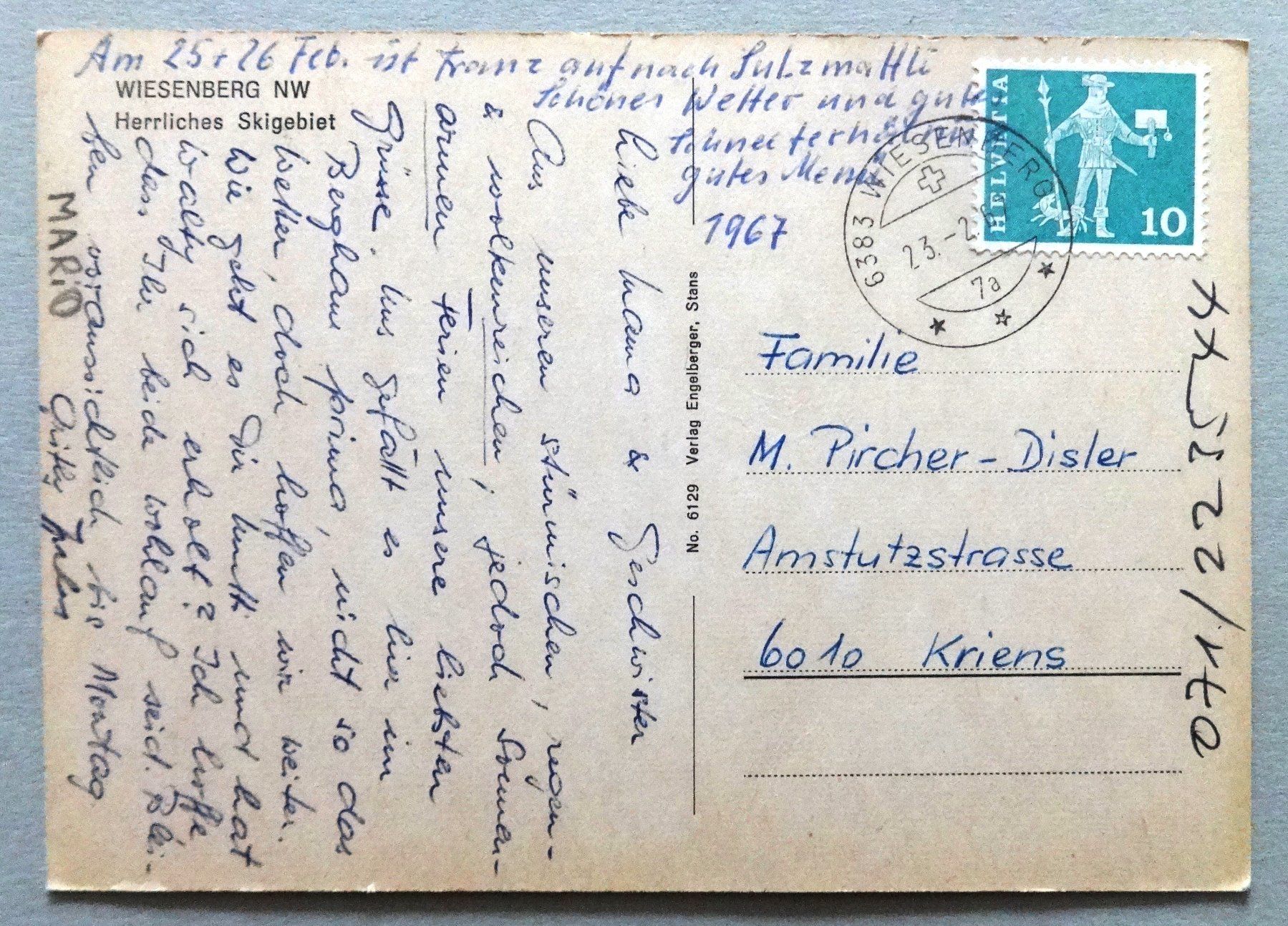 Cartes postales: Wiesenberg NW – D'occasion à Fétigny par Billy2miny 1