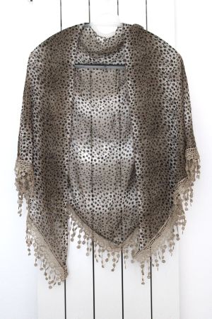 3eck Tuch - Leo-Muster,   168 x 70 cm