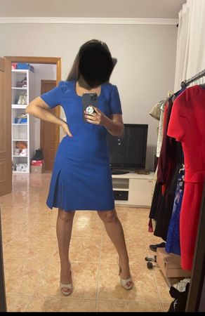 Versace Couture blue wool dress size M