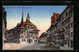 Stein a. Rh., Rathausplatz und Rathaus m