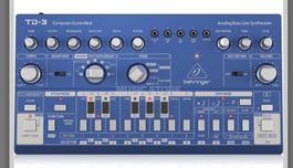 Synth Behringer TD3BU, bleu, OVP with cables