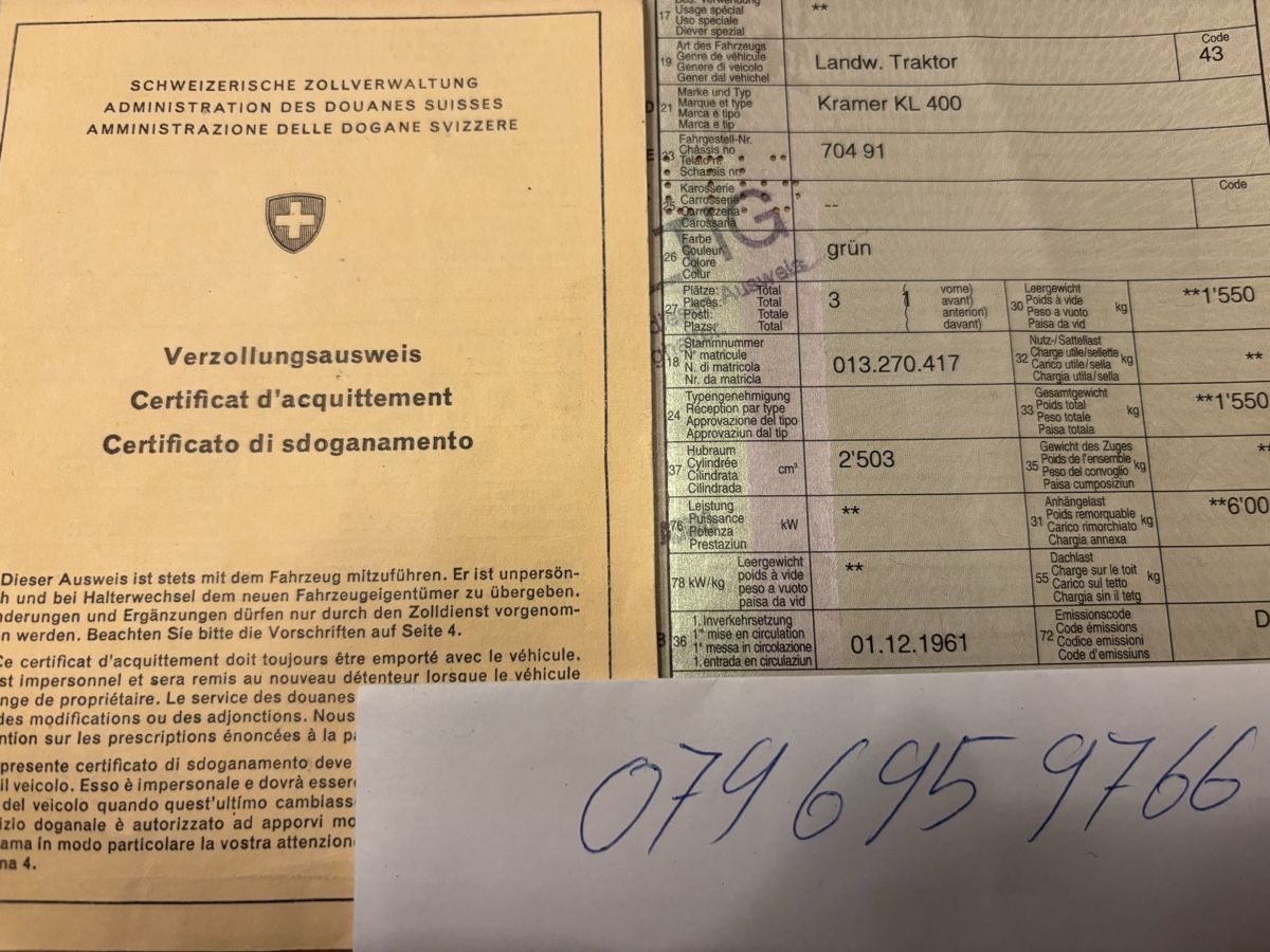 Trattori: Traktor Kramer KL 400 – Usato da Buttwil venduto da mar_6j6n 6