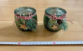 2er Set Teelichthalter grün
