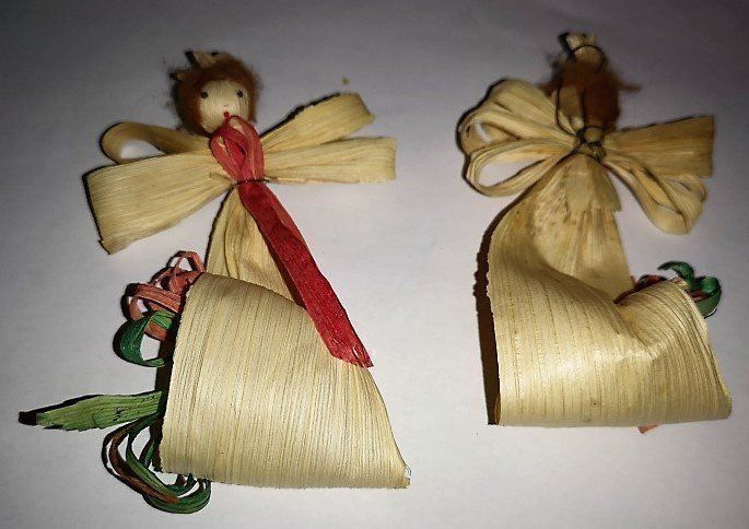 Statuette: Weihnachtsanhänger Engel  Maisblatt – Nuovo (secondo la descrizione) da Lutzenberg venduto da Truhe 1