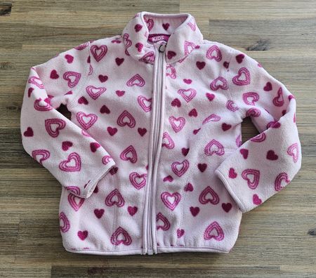 Fleecejacke Mädchen Pink Herz Grösse 98 gebraucht