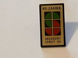 1 Pin Druckerei Streit 40 Jahre
