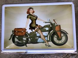 Harley Davidson military army pin up classic