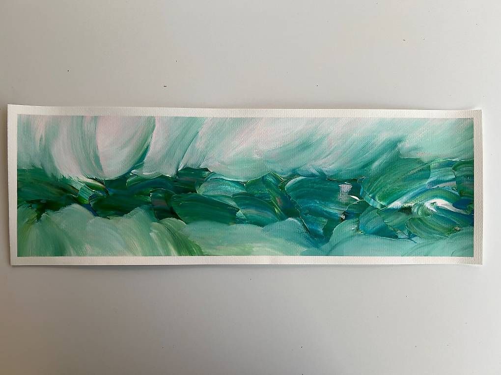 Dipinti: Acrylbild 20x60cm blaugrün – Nuovo e nell'imballaggio originale da Urdorf venduto da manuela4 4