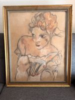 Ancien Dessin femme époque 50/60