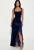 Robe longue en velours 