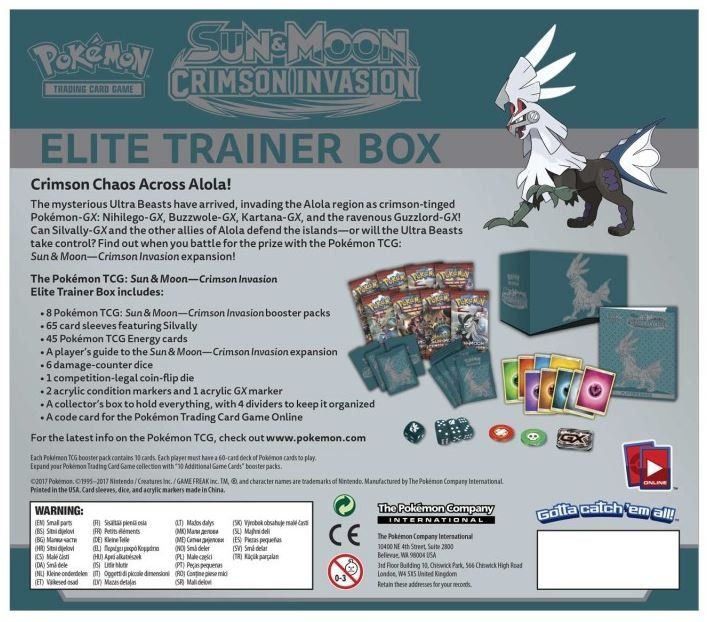 Pokémon Sun & Moon – Crimson Invasion Elite Trainer Box - EN (Neuf avec ...
