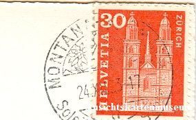 Cartoline postali: Montana + 1963 – Usato da Emmenbrücke venduto da teestube 1