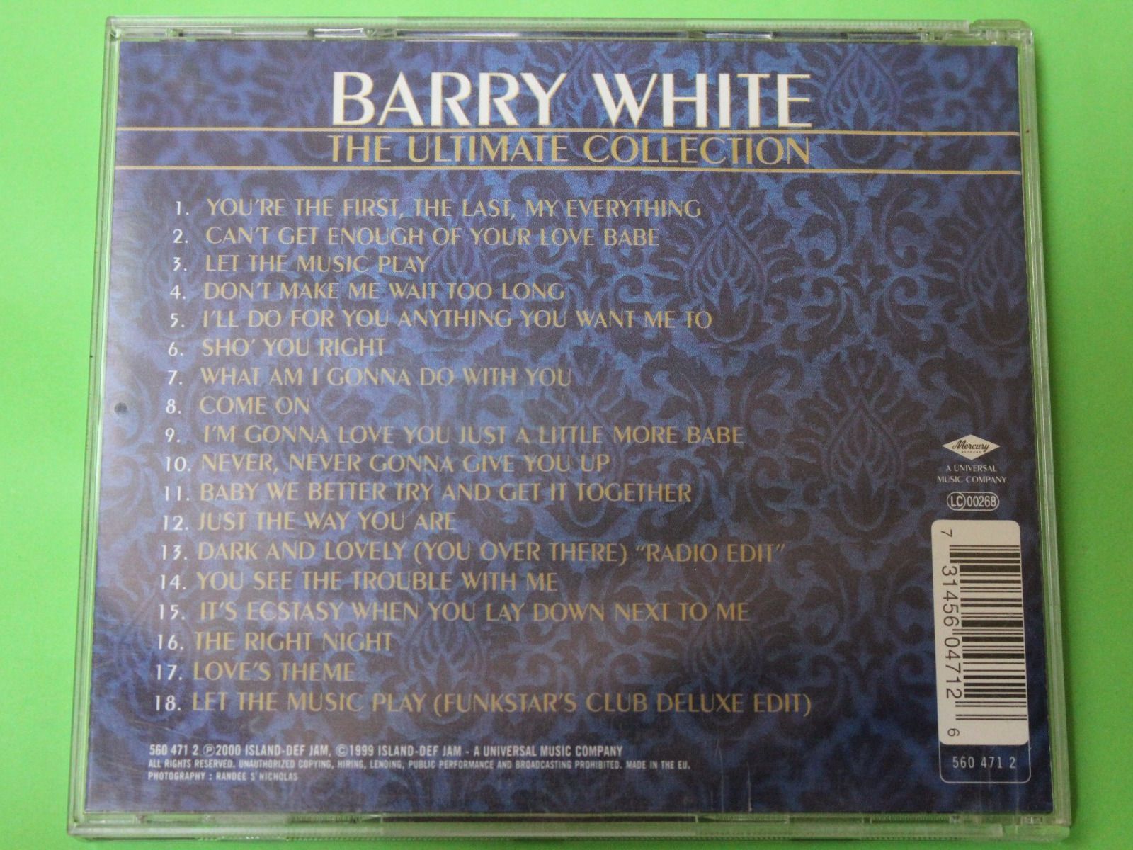 CD: Barry White - The Ultimate Collection CD – Usato da Tübach venduto da JamesStone 2