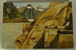 Landschaft am See Modernes Bild oel auf Leinwand