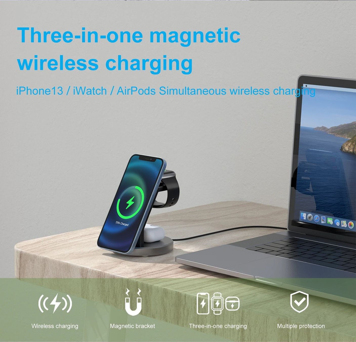 Ladegeräte: Station de charge induction 3 en 1 iPhone Apple Watch – Neu und originalverpackt aus Delémont von abonprix 1