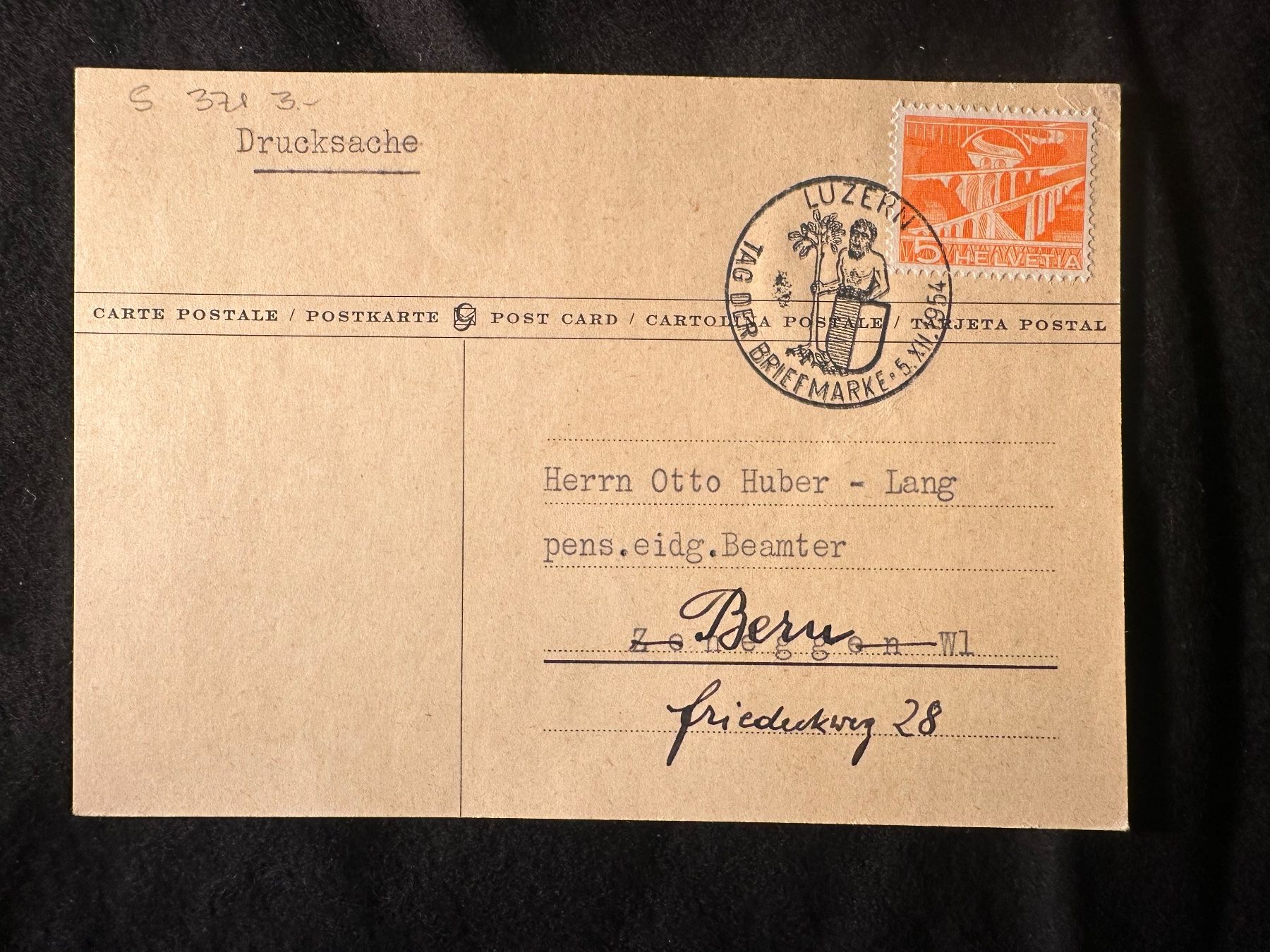 Tutti i francobolli: Sonderbrief 1954 Tag der Briefmarke – Usato da Stettfurt venduto da 2442