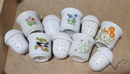 Tee-Eier / Tee-Siebe, Vintage Porzellan, 5 Stk, Top Zustand!