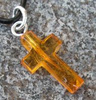 ♥ Baltischer Bernstein KREUZ ANHÄNGER  ♥