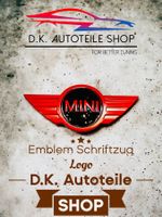 Mini Schriftzug Aufkleber Emblem Logo Metall Rot/Schwarz NEU