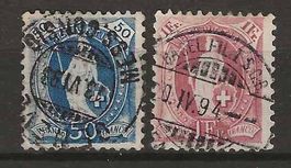 CH070c - Helvetia debout 70c/71c  obl.