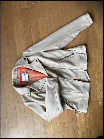Cecil Velours Biker Jacke Beige, Grösse M, Top Zustand!