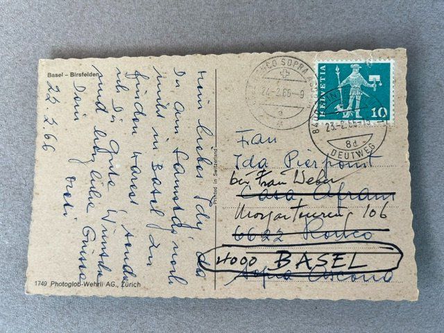 Cartes postales: Postkarte alt, Basel (Rhein), 1966 – D'occasion à Niederwil AG par dahu75 1