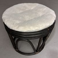 Hocker Rattangeflecht mit Kissen weiss gebraucht 45cm