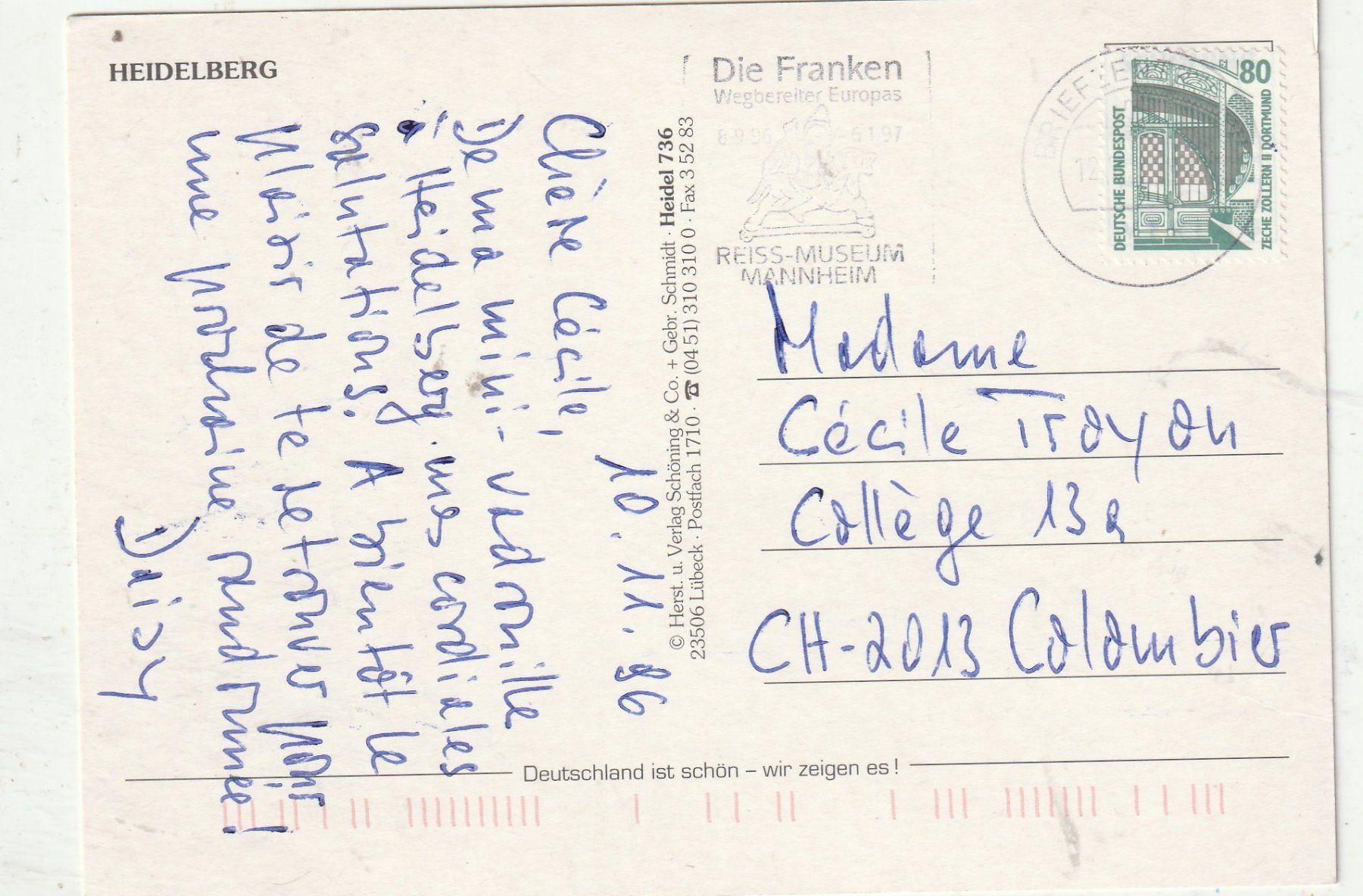 Cartoline postali: Heidelberg MBK – Usato da Lumbrein venduto da made02 1