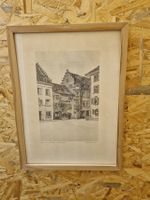Original Grafik, Haus zum Frieden, Schaffhausen, gerahmt