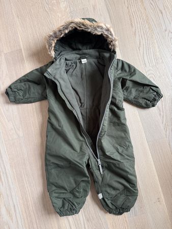 Winter Snowsuit H&M Khaki Fleece Lined Hooded Suit 86/92