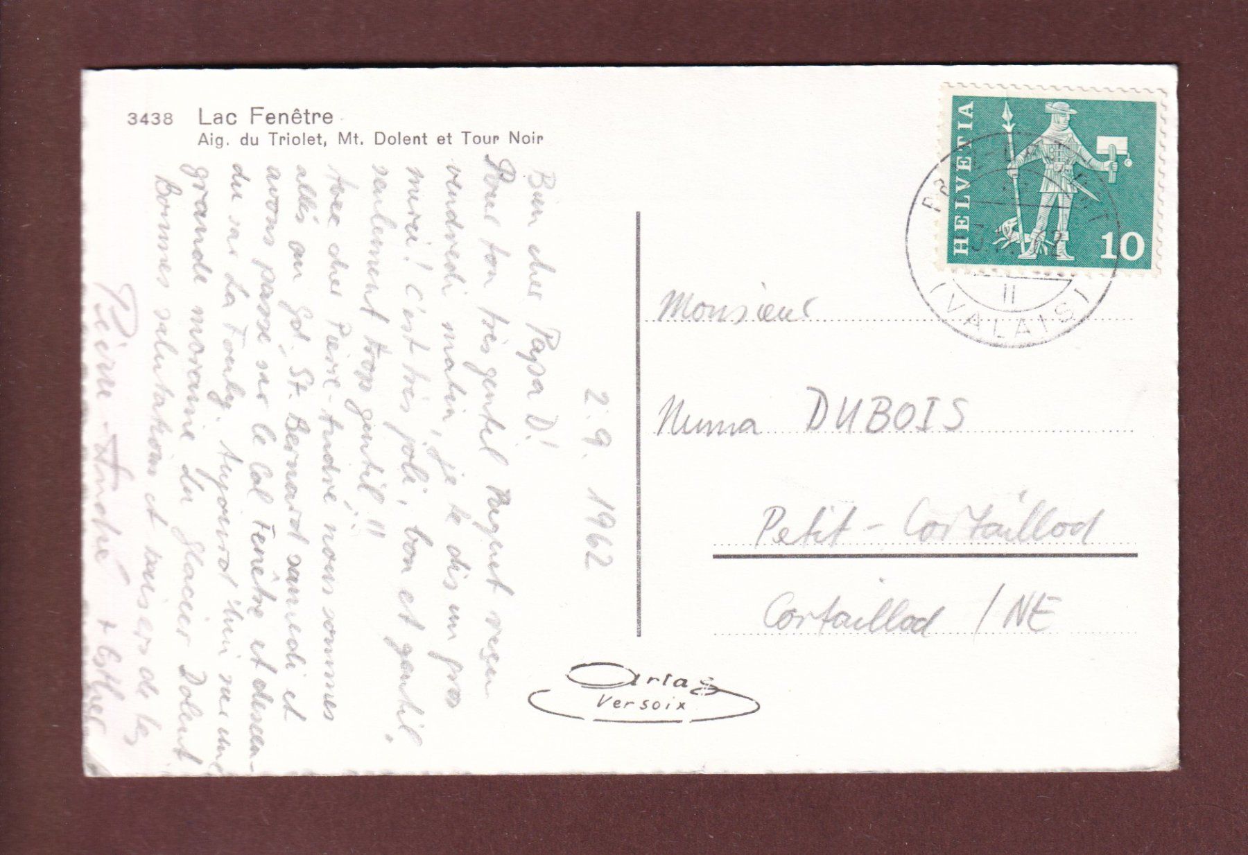 Cartoline postali: LAC FENÊTRE - 1962 – Usato da Pully venduto da nicecards 1