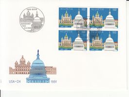 SBK 811 im 4er-Block FDC