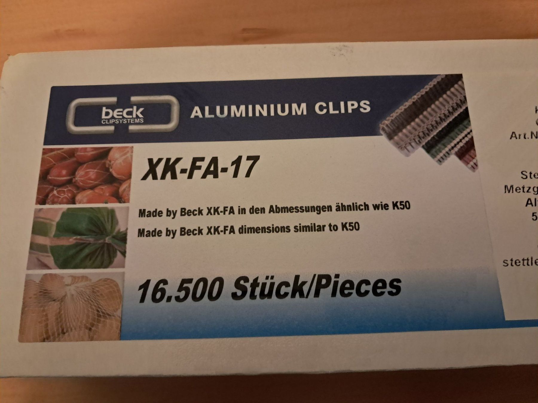 Clips K50 zu TIPPER TIE Technopack Clipper für Metzgerei (Neu und ...