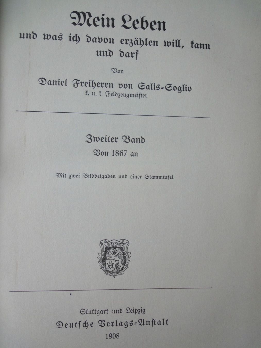 Libri: Mein Leben  Daniel Freih. v. Salis 1908 – Usato da Chur venduto da omonia 1