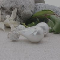 Statement Ohrstecker mit Barock Perlen Silber 925