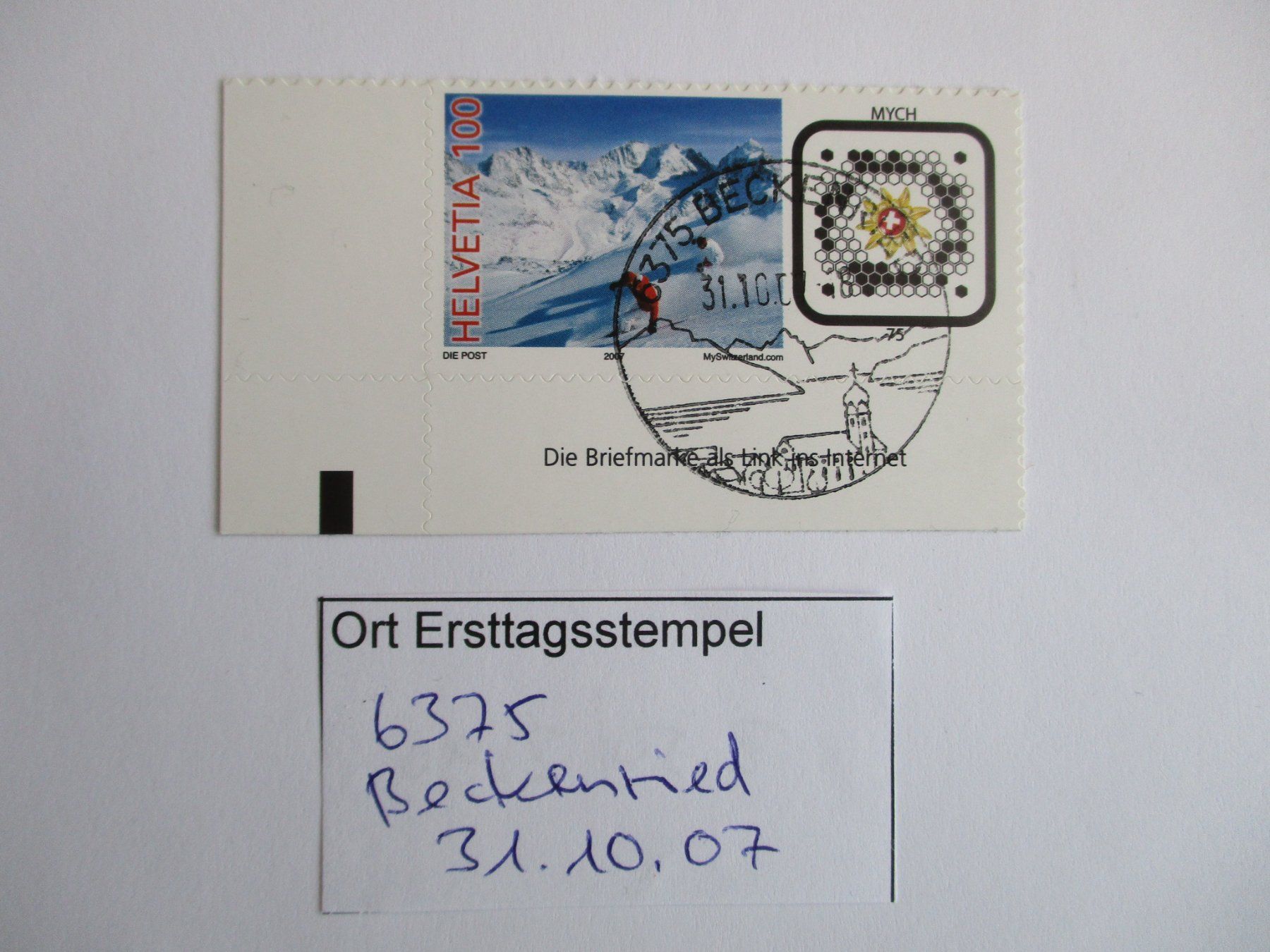 Tutti i francobolli: Voll Ort Ersttagsstempel 6375 Beckenried – Usato da Langnau b. Reiden venduto da Aktuell88