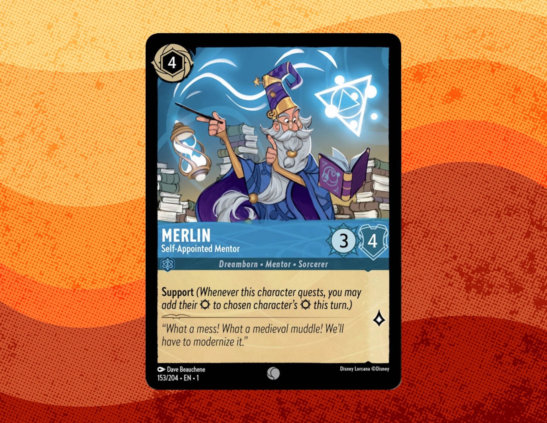 Disney Sammelbilder & Trading cards: Lorcana - MERLIN - 153/204 - ERROR/ERRATA -EN -1-NON Holo – Neu (gemäss Beschreibung) aus Zürich von robbyplanet