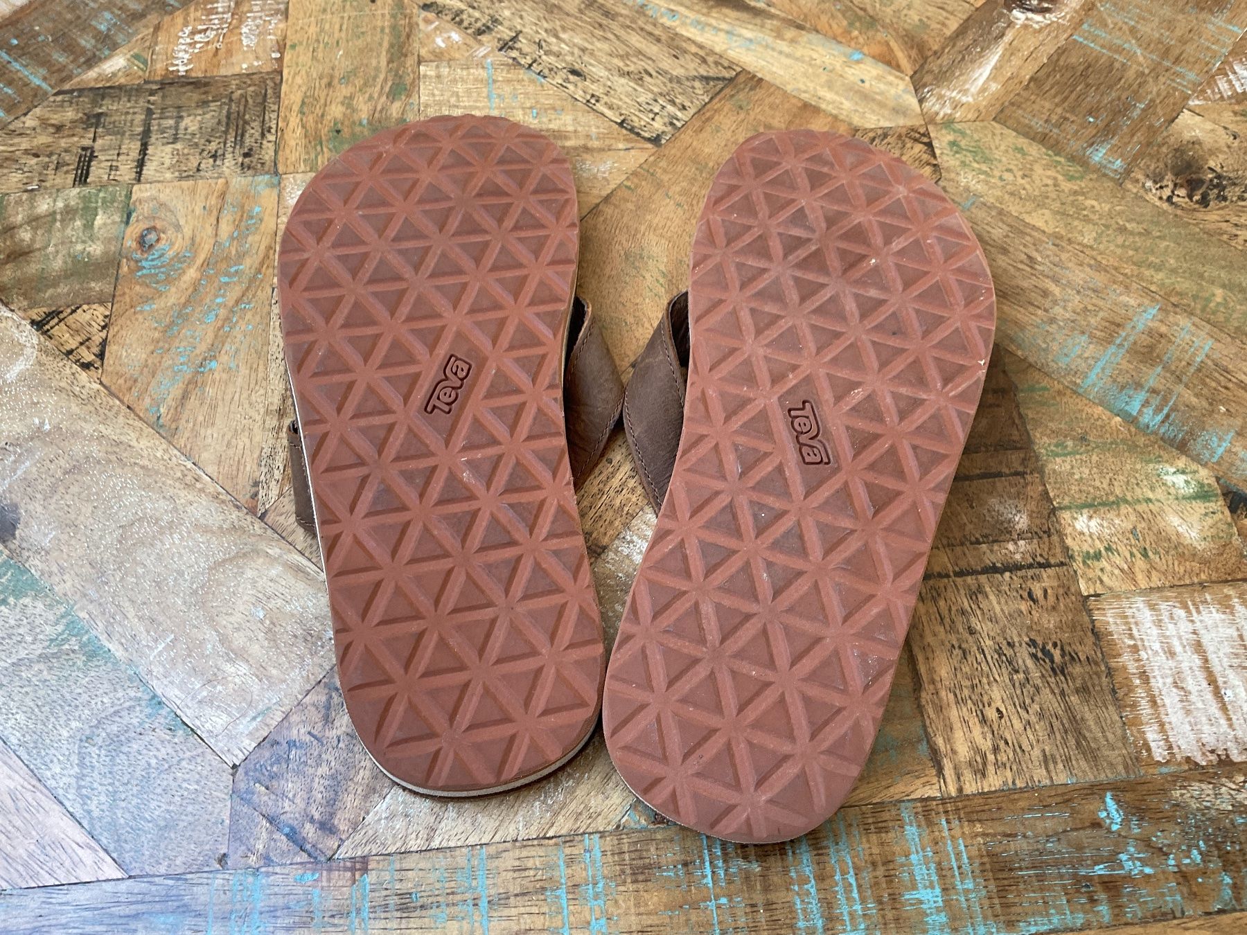 Teva Damenschuhe: Teva Leder Flip-Flops, Gr.42 - braun – Gebraucht aus Bachenbülach von Sybeco 4