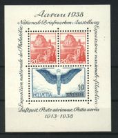 1938, Gedenkblock Aarau  W11, postfrisch, SBK 90.– **