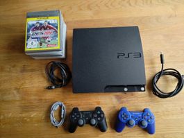 PS3 Slim CECH-2004A 120GB mit zwei Kontroller und 9 Spiele